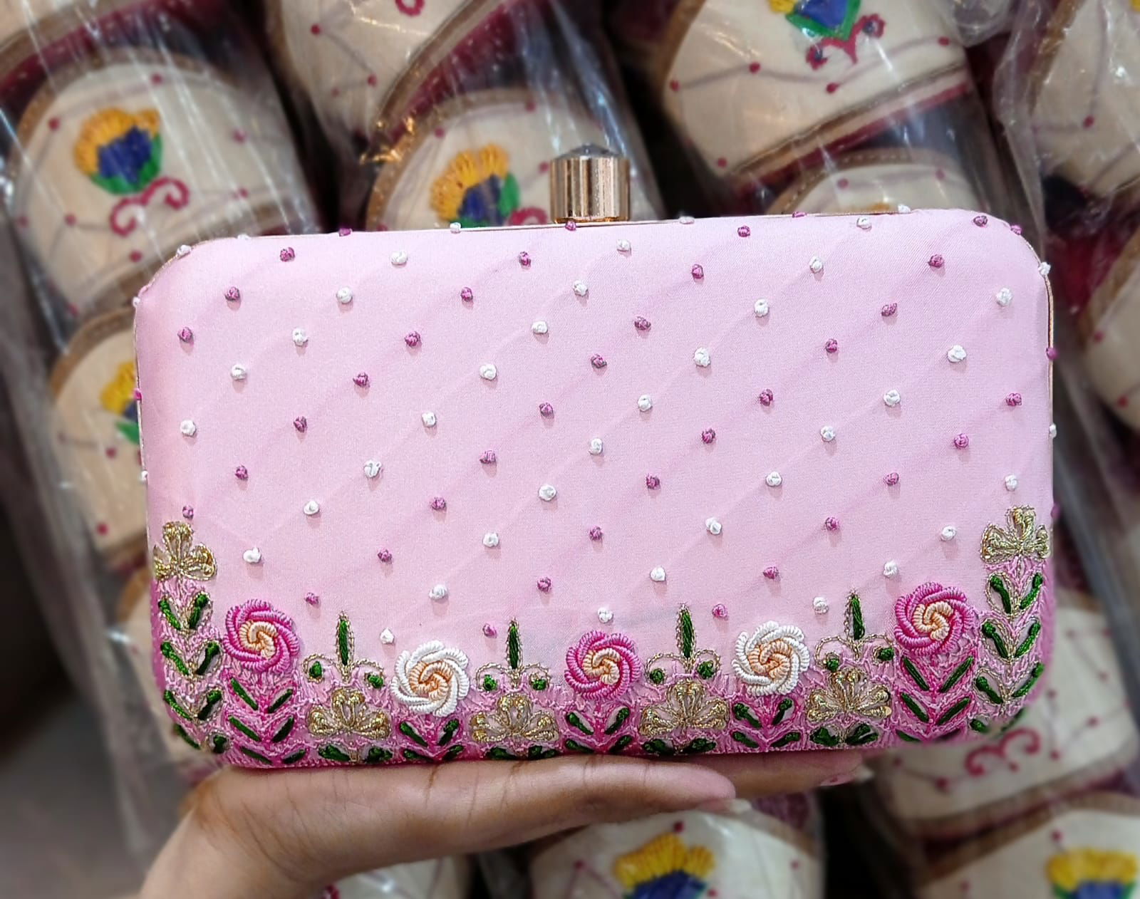 Embellished Fringed Box Clutch Fancy Collection